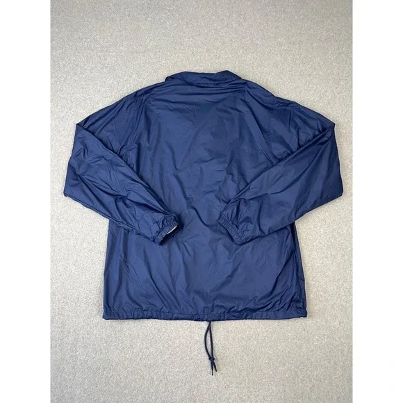 Nike Club Coaches Jacket Mens M Tall Navy Lined Snap Button Up Relaxed Skater